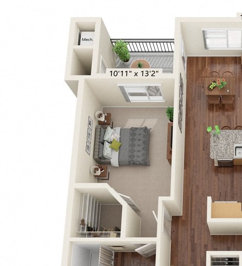 Three Bedroom - C2 (60%) Floor Plan at South Range Crossings, Parker